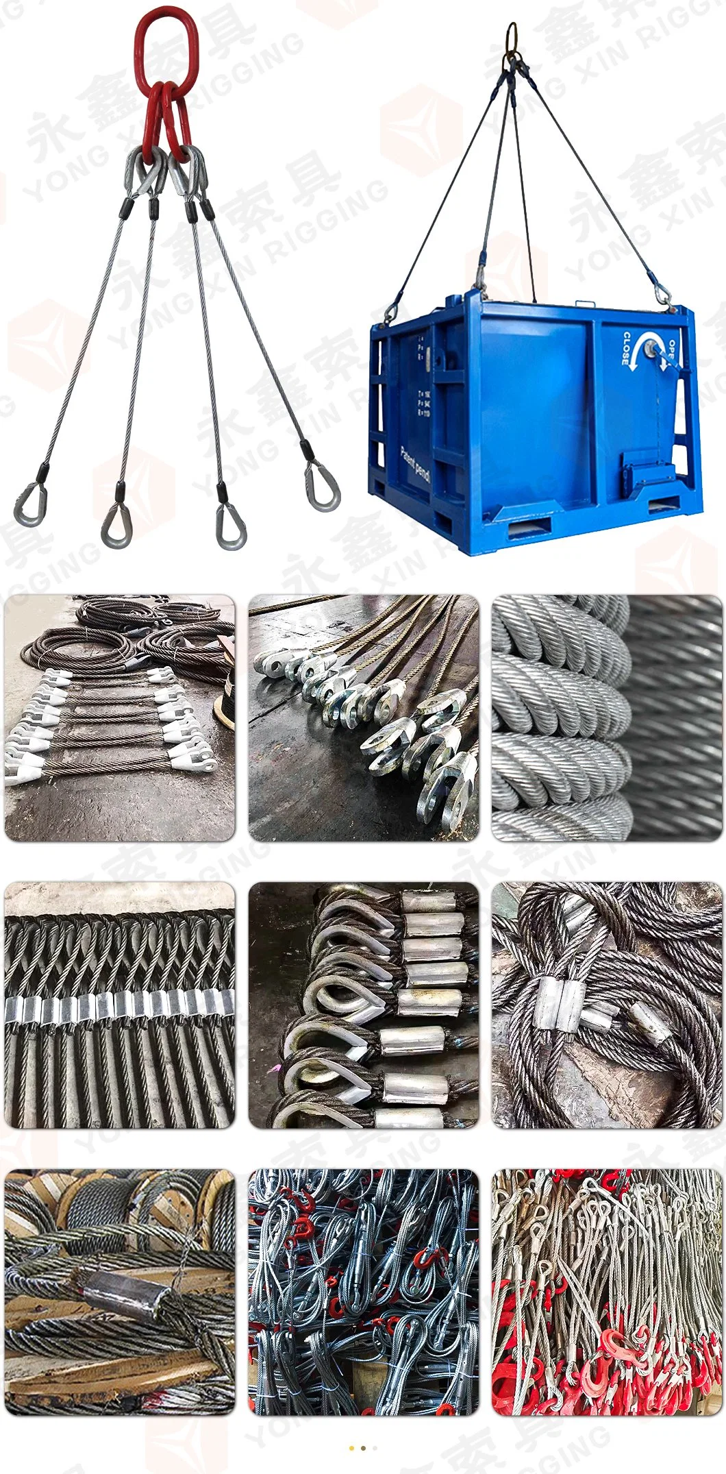 China Manufacturer Rigging Slings Stainless Steel Wire Rope with Hook|Wire Rope Sling Wire Rope Sling China ASTM Standard Galvanized Steel Wire Rope