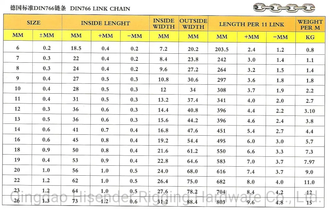 Stainless Steel Link Chain of Marine Hardware