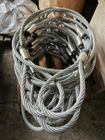 Eslinga de cable de alambre con núcleo de acero empalmado